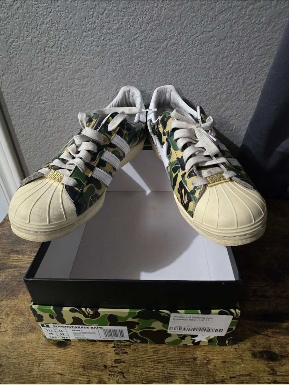 adidas Originals x Bape Superstar Sneakers in Green/Black/White Camo